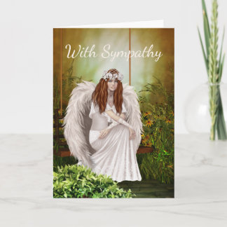 White Angel Sympathy Card Kaart