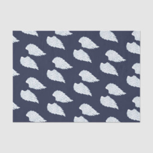  White Angel Wings & Navy Tissuepapier