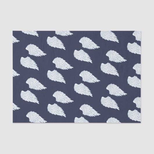  White Angel Wings & Navy Tissuepapier (Voorkant)