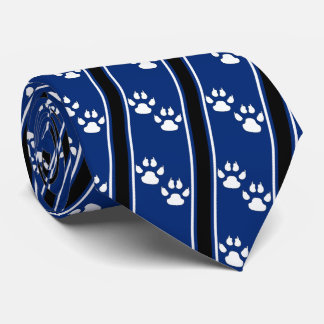 White Animal Paw Claw Prints Team Sports Necktie Stropdas