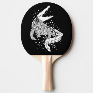 White Animal Silhouette - Crocodile Tafeltennisbatje