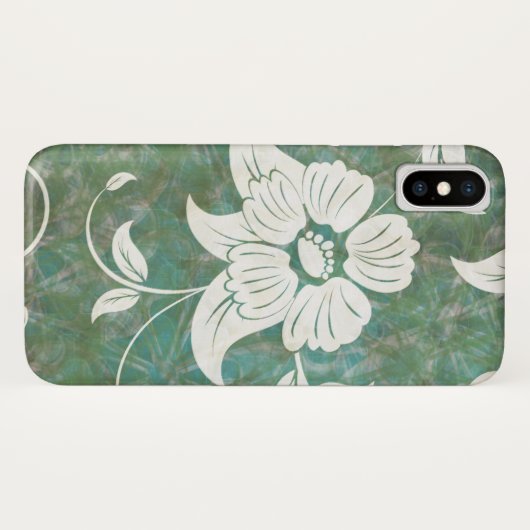 White  Antiek Floral Pattern Case-Mate iPhone Case (Achterkant (horizontaal))