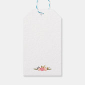 White Antler Rustic Floral Wedding Bedankt Cadeaulabel (Achterkant)