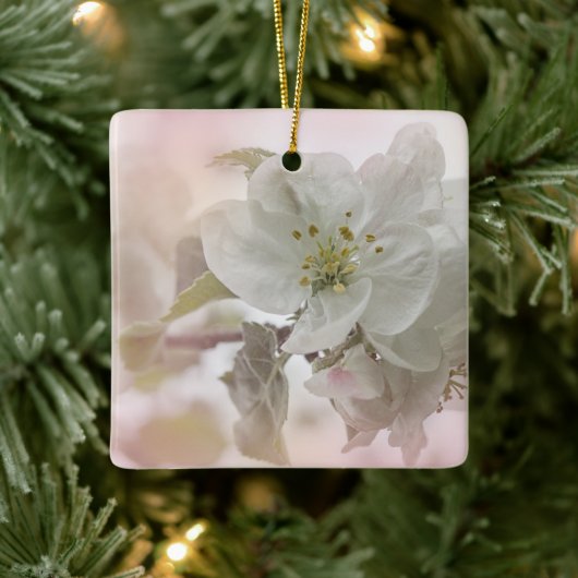 White Apple Blossom Photography Keramisch Ornament (Boom)