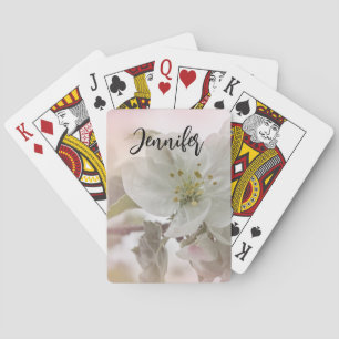 White Apple Blossom Photography Pokerkaarten