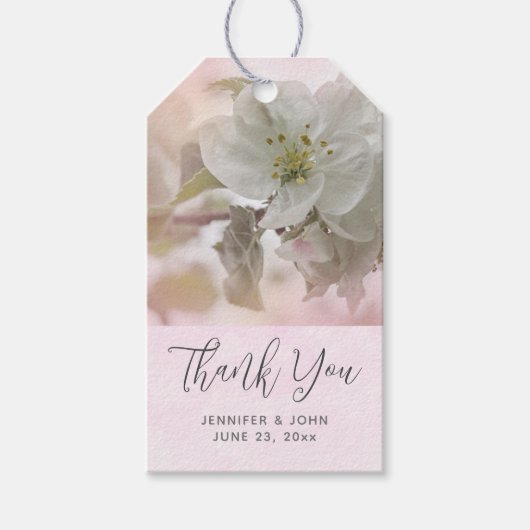 White Apple Blossom Photography Wedding Cadeaulabel (Voorkant)