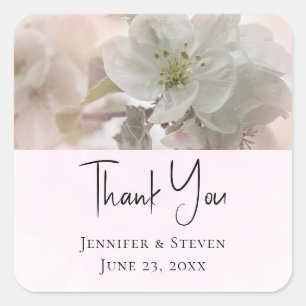 White Apple Blossom Photography Wedding Vierkante Sticker