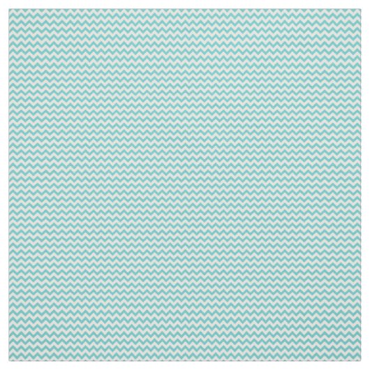 White Aqua Chevron Pattern Stof (Swatch)