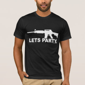 White AR15 Lets Party T-shirt