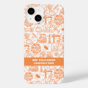 White Architectural Blueprint Engineer Pattern Case-Mate iPhone 14 Hoesje