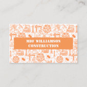 White Architectural Blueprint Engineer Pattern Visitekaartje (Voorkant)