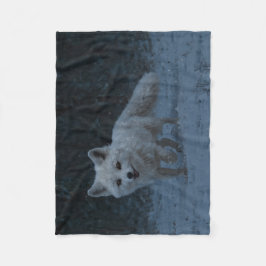 White Arctic Fox Fleece Deken