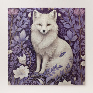 White Arctic Fox Lavendel William Morris Flowers Legpuzzel