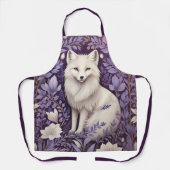 White Arctic Fox Lavendel William Morris Flowers Schort (Voorkant)