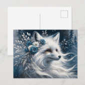 White Arctic Fox Winter Wonderland Briefkaart (Voorkant / Achterkant)