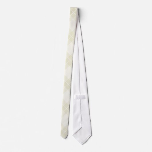 White Argyle Pattern Stropdas (Achterkant)