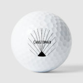 White Art Deco Design Golfballen (Voorkant)