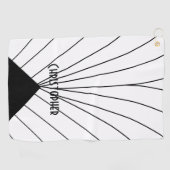 White Art Deco Design Personalised Golfhanddoek (Horizontaal)