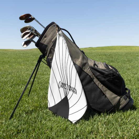 White Art Deco Design Personalised Golfhanddoek (Groen)