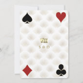 White Art Deco Gatsby Casino Vegas Poker Bruiloft Kaart (Achterkant)