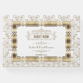White Art Deco Great Gatsby 1920s Style Wedding Gastenboek