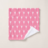 White Art Deco patroon 2 op roze achtergrond Bad Handdoek (Wasdoekje)