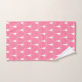 White Art Deco patroon 2 op roze achtergrond Bad Handdoek (Handdoek)