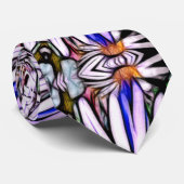 White Aster Flower Stropdas (Opgerold)