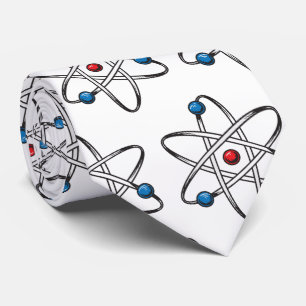 White Atom Molecule Pattern Teacher Science Stropdas