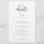 White Autumn Pumpkin Greenery Event Menu (Voorkant)