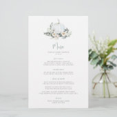 White Autumn Pumpkin Greenery Event Menu (Staand voorkant)