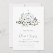 White Autumn Pumpkin Greenery Rehearsal Dinner Kaart (Voorkant)