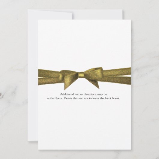 White avec Gold Bow Engagement Party Invitations (Dos)