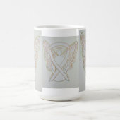 White Awareness Ribbon Angel Art Mug (Centre)