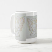 White Awareness Ribbon Angel Art Mug (Devant gauche)