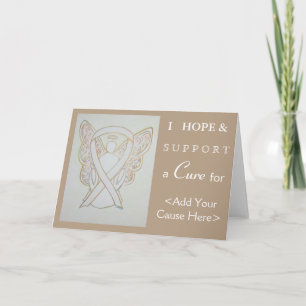 White Awareness Ribbon Angel Art Wenskaarten Kaart