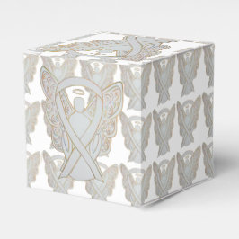 White Awareness Ribbon Angel Party Favor Boxes Bedankdoosjes