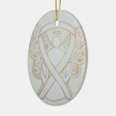 White Awareness Ribbon Angel Pendant Ornament (Links)