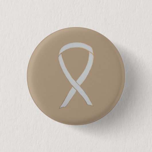 White Awareness Ribbon Custom Art Pins Ronde Button 3,2 Cm (Voorkant)