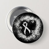 White Awareness Ribbon Grunge Heart Ronde Button 7,6 Cm (Voorkant /achterkant)