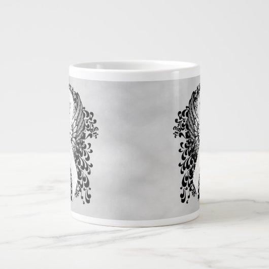 White Awareness Ribbon with Wings Jumbo Mok (Voorkant)