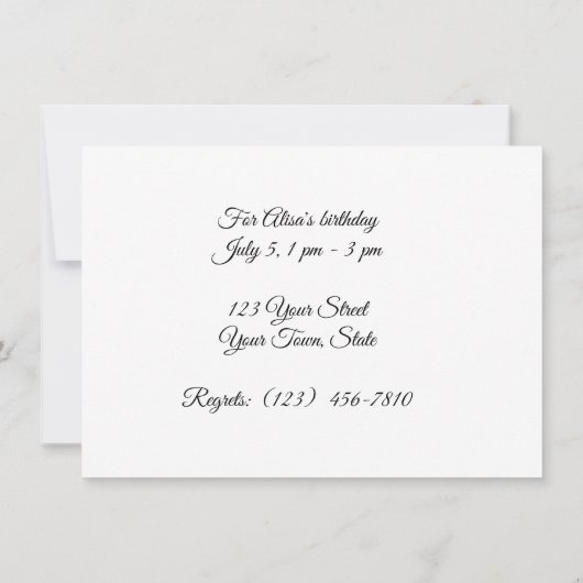 White Azalea Flat Enregistrer La Carte Date (Dos)