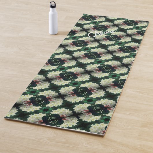 White Azalea Flower Abstract Pattern Personalized Yogamat (In situ)