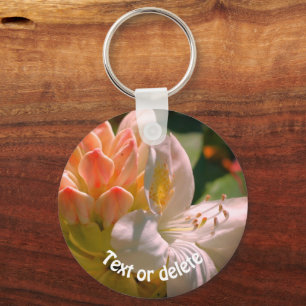 White Azalea Flower Personalized Sleutelhanger