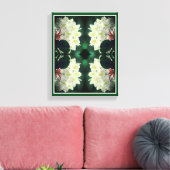 White Azalea Flower with Raindrops Abstract Canvas Afdruk (Insitu (Woonkamer))
