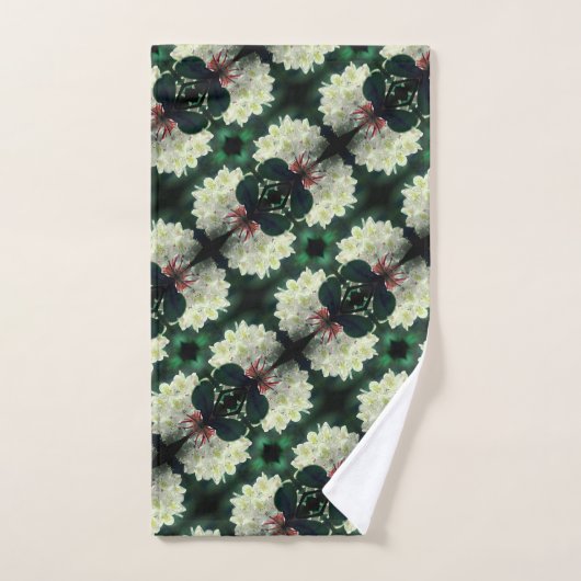 White Azalea Flower with Raindrops Pattern Bad Handdoek (Handdoek)
