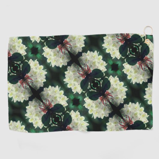 White Azalea Flower with Raindrops Pattern Golfhanddoek (Horizontaal)