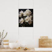White Azalea Flowers Art Print Poster (Keuken)