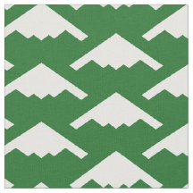 White B-2 Spirit Stealth Bomber Pattern on Green