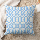 White Baby Blue Moroccan Trellis Decor Pillow Kussen (Deken)